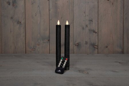 Anna's Collection Dinerkaars wax bewegende vlam 23 cm 2 stuks