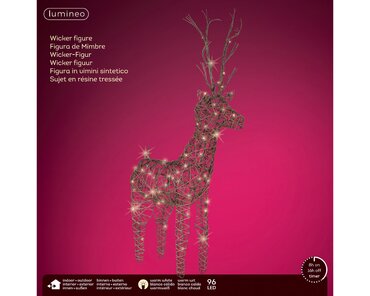 Lumineo LED hert wicker 135cm - afbeelding 1