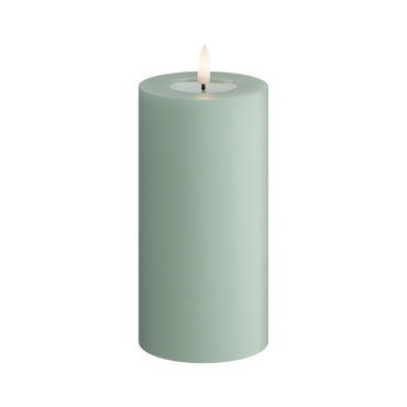 LED kaars saliegroen 7,5x15 cm