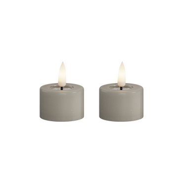 LED theelicht kaars zandkleurig 4,1x4,5 cm - afbeelding 3