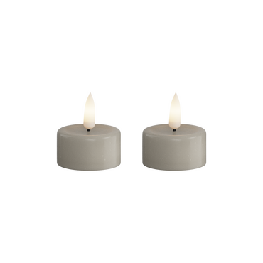 LED theelicht kaars zandkleurig 4,1x4,5 cm - afbeelding 4
