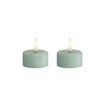 LED theelicht kaars saliegroen 4,1x4,5 cm - afbeelding 2
