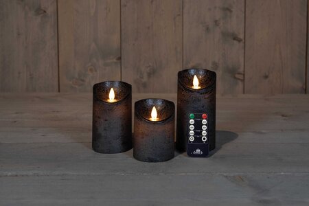 Anna's Collection Kaars wax bewegende vlam 3 stuks
