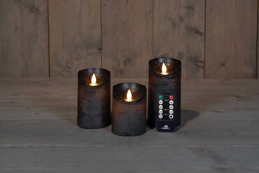 Anna's Collection Kaars wax bewegende vlam 3 stuks