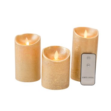 LED kaarsen goud set van 3