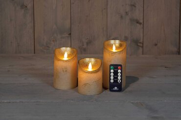 Anna's Collection Kaars wax bewegende vlam 3 stuks