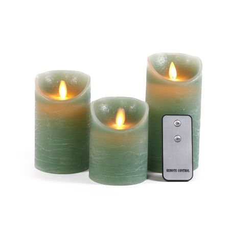 LED kaarsen jade groen set van 3