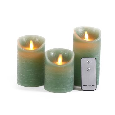 LED kaarsen jade groen set van 3