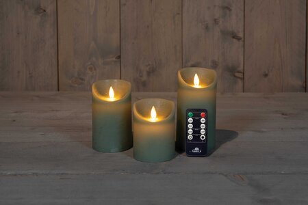 Anna's Collection Kaars wax bewegende vlam 3 stuks