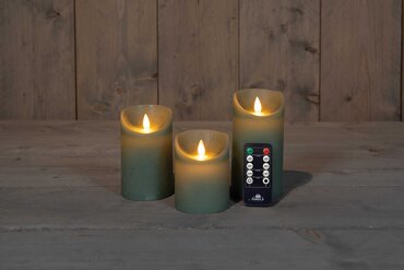 Anna's Collection Kaars wax bewegende vlam 3 stuks