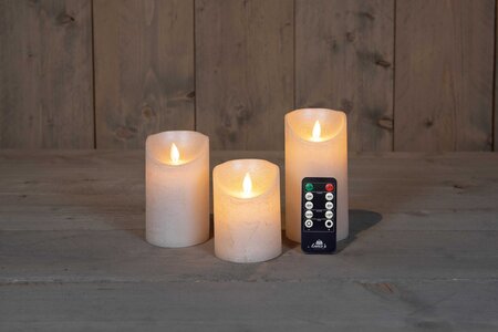 Anna's Collection Kaars wax bewegende vlam 3 stuks