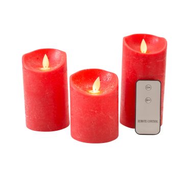 LED kaarsen rood set van 3