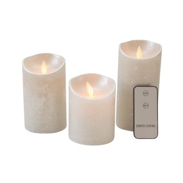 LED kaarsen zilver set van 3