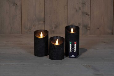 Anna's Collection Kaars wax bewegende vlam 3 stuks
