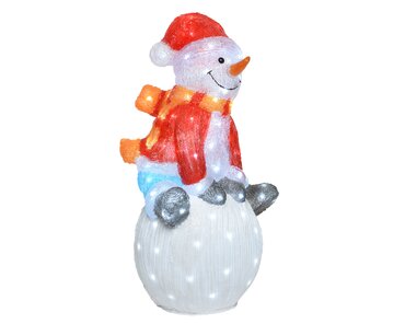 LED figuur sneeuwpop acryl - afbeelding 1