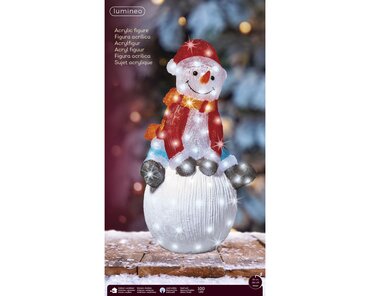 LED figuur sneeuwpop acryl - afbeelding 3