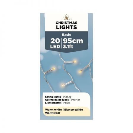 LED streng verlichting 20 LED warm wit - afbeelding 1