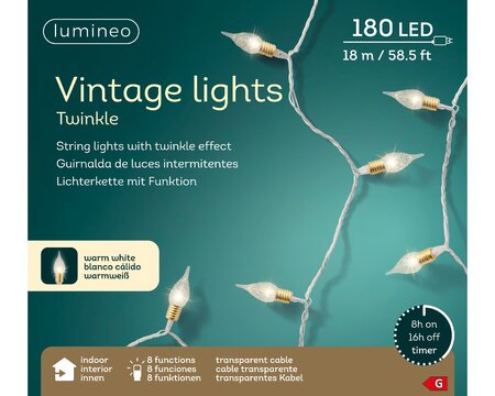 LED vintage kerstverlichting warm wit - afbeelding 1
