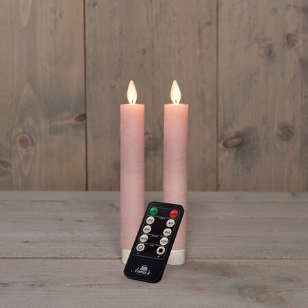Anna's Collection Dinerkaars wax bewegende vlam 18 cm 2 stuks