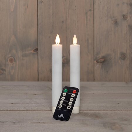 Anna's Collection Dinerkaars wax bewegende vlam 18 cm 2 stuks