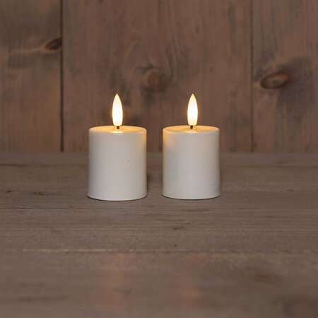 Anna's Collection Theelicht 3D vlam 8 cm 2 stuks
