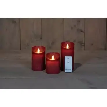 LED kaarsen rood set van 3 - afbeelding 2