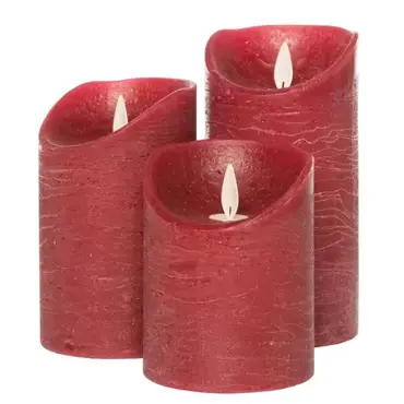LED kaarsen rood set van 3 - afbeelding 1