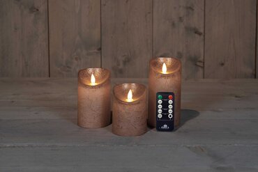 Anna's Collection Kaars wax bewegende vlam 3 stuks