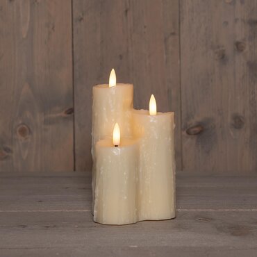 Anna's Collection Druipkaars Wax LED 3 stuks
