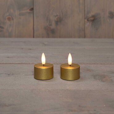 Anna's Collection Theelicht 3D vlam 5 cm 2 stuks