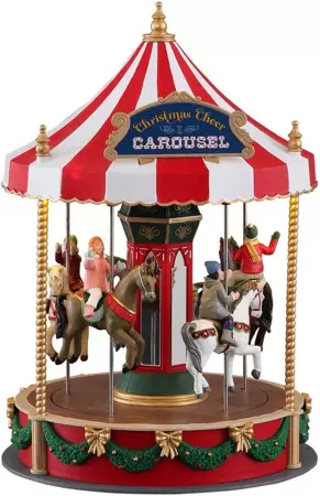 Lemax Christmas cheer carousel bewegend kerstdorp figuur