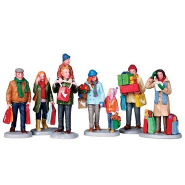 Lemax kerstdorp figuren 'Holiday shoppers'