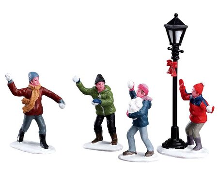 Lemax kerstdorp figuur 'Snowball Fight!'