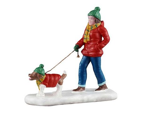 Lemax kerstdorp figuur 'A snowy walk'