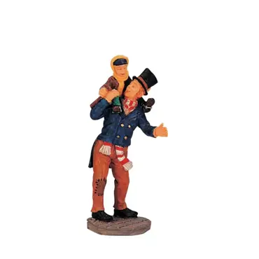 Lemax kerstdorp figuur 'Bob Cratchit and Tiny Tim'