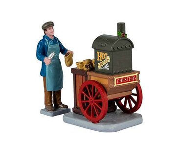 Lemax kerstdorp figuur 'Chester's Hot Chestnuts'