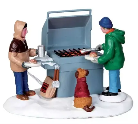 Lemax kerstdorp figuur met verlichting 'Grillin' & chillin''