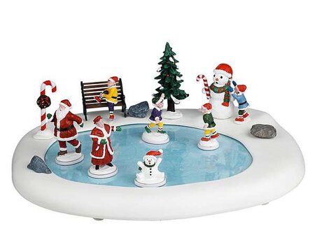 Lemax kerstdorp figuur 'Northern lights skating pond'