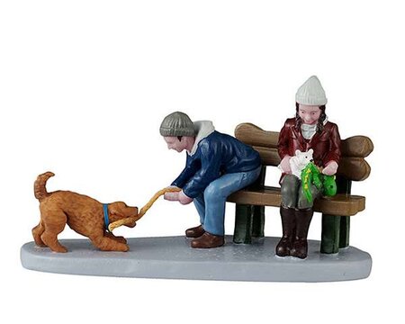 Lemax kerstdorp figuur 'Playful pups'