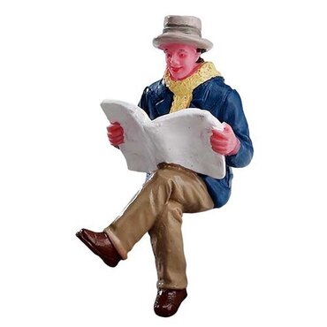 Lemax kerstdorp figuur 'Reading morning papers'
