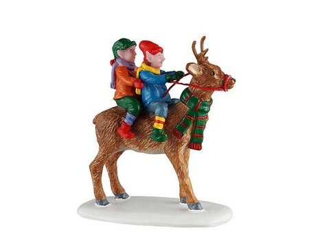 Lemax kerstdorp figuur 'Reindeer rides'