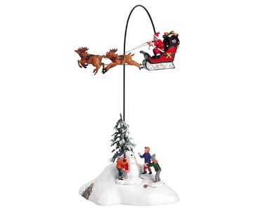 Lemax kerstdorp figuur 'Santa Claus is coming to town' (incl. adapter)