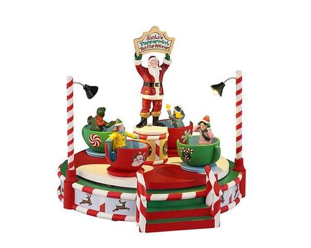 Lemax kerstdorp figuur 'Santa's peppermint teacup spinner'