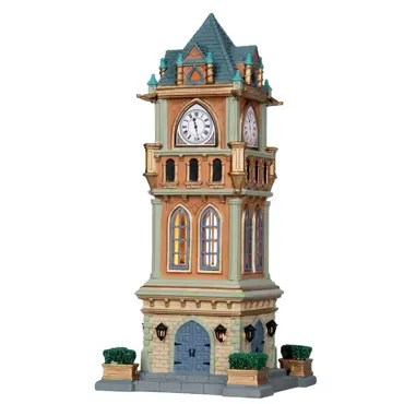 Lemax kersthuisje met verlichting 'Municipal clock tower' - afbeelding 2