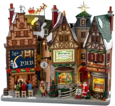 Lemax kersthuisje met verlichting 'Wintergarten lane'