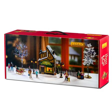 Lemax kersthuisjes starter set 'Wally's winter skate shop' - afbeelding 1