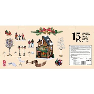 Lemax kersthuisjes starter set 'Wally's winter skate shop' - afbeelding 2
