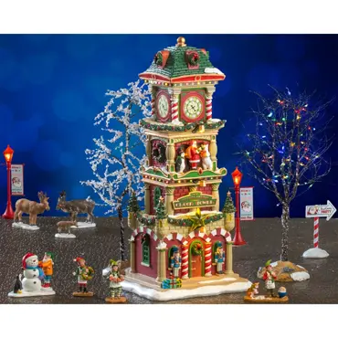 Lemax kersthuisjes 'The village square clock tower' set - afbeelding 2