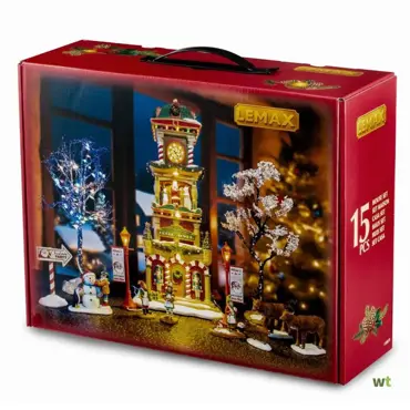 Lemax kersthuisjes 'The village square clock tower' set - afbeelding 1