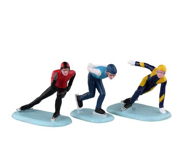 Lemax kerstdorp figuur 'Speed Skaters'